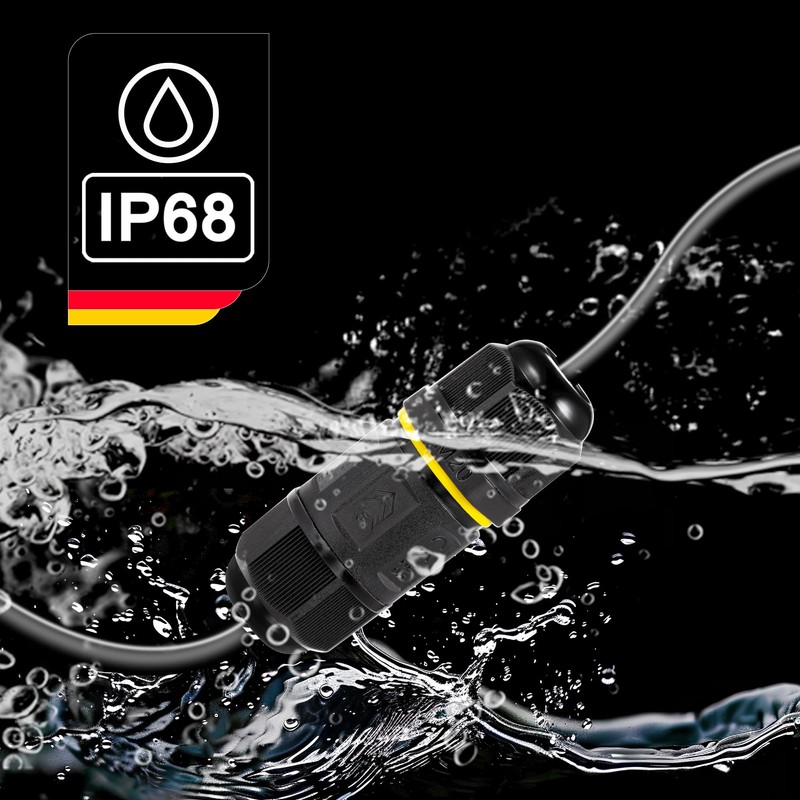 Cable Connector, Waterproof Earth Cable Connector with Screw Terminals, IP68