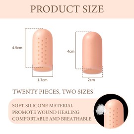 GUSXPPD 20 Stück Fingerschutz Bei Verletzung, Atmungsaktives Fingerkuppenschutz, Fingerschutz Silikon, Gel-Fingerschutze hautfarben, Wiederverwendbare Gel Fingerlinge Für Wunden, Fingerrisse, Blasen
