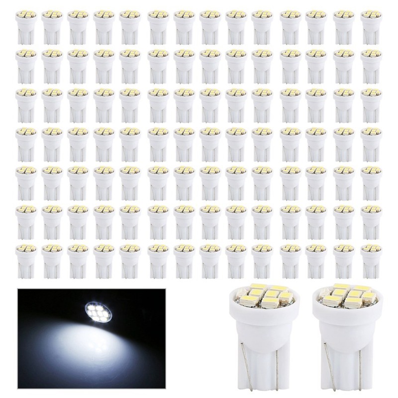 100 Pcs T10 8 SMD 1206 LED Car Interior Light
