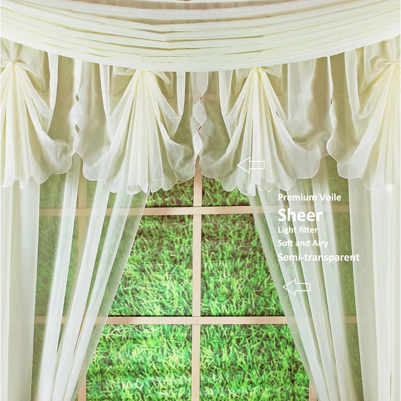 Today's Curtain Emelia Original Voile Panel 95", Ecru, 60" W