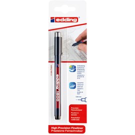 Edding fibre marker, 1800 profiles 0.1, approx. 0.25 mm, black blister