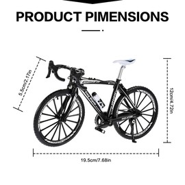 Hojalis Miniature Finger Mountain Bike, Miniature Mountain Bike Model, Bicycle Toys Ornament, Metal Retro Racing Cycle Model, Mini Bicycle Ornament, Racing Bikes Toy for Kids Adults Home Office Decor