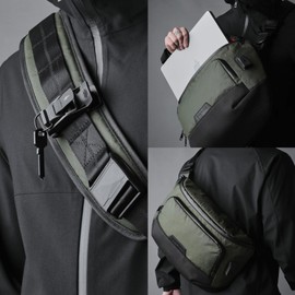 ALPAKA Bravo Sling Max, 8L RFID-Blocking Sling Laptop Bag for Men with Maglockz Buckle, Lockable Zips & External USB Port