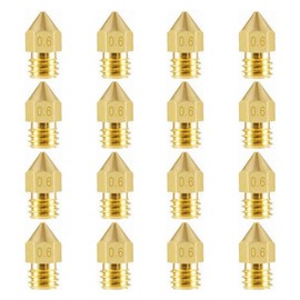 16Pcs Ender 3 Nozzles 0.6mm, MK8 Ender 3 V2 Nozzles 0.6mm Compatible for Ender 3 v2/Ender 3 Pro/Ender 3 Max/Ender 5 Pro/Ender 3 S1/Ender 3 Neo/CR-10 Series 3D Printer Brass Nozzles,