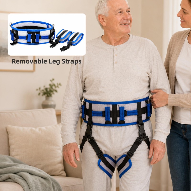 Gait Transfer Belt with Detachable Leg Straps