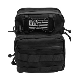 AUGREX Waterproof Motorcycle Handlebar Bag Front fork bag, Universal Storage Bag Tool Pouch Fit For Harley Dyna Street Bob FXBB Softail Sportster, T-Bar Handlebar Bag with 2 decorative