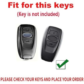 TECART for Subaru Key fob Cover case with Keychain Genuine Cowhide Leather Key case Skin 3-Buttons fit for BRZ Legacy Outback Ascent Crosstrek Forester WRX Remote Key Cover Accessories Brown