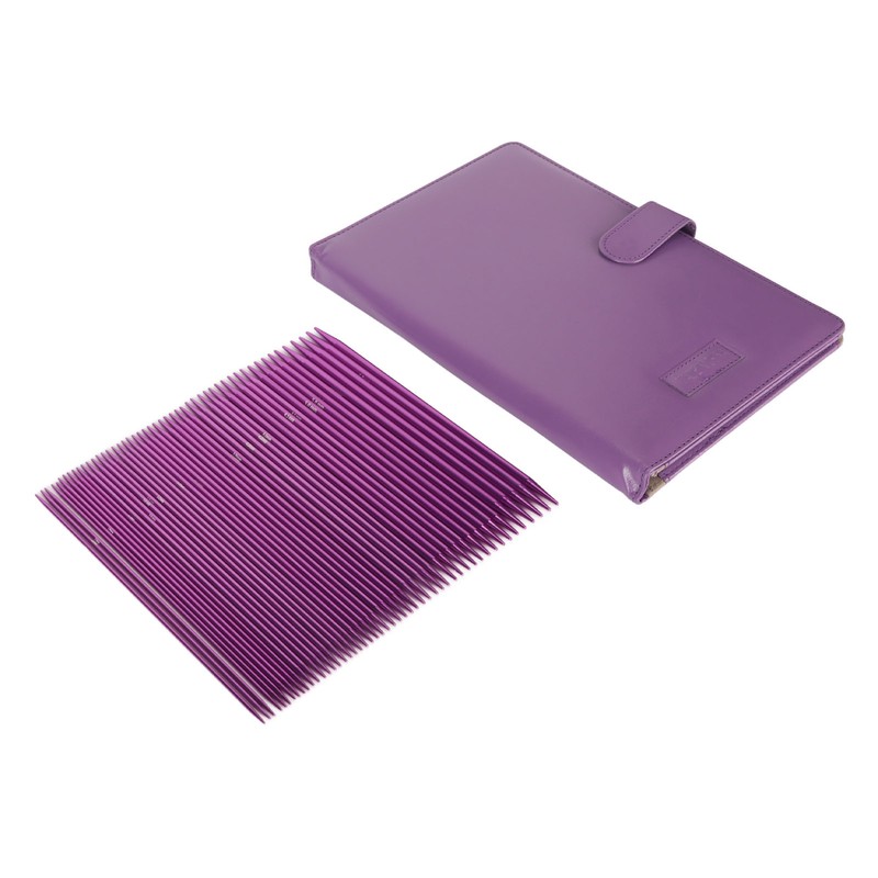 50Pcs Knitting Needles Purple Assorted Size Stainless Steel Ergonomic Metal