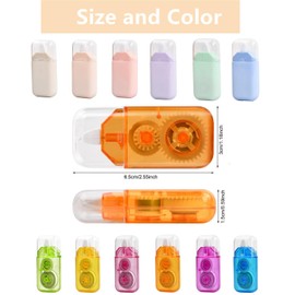 SAHENITEANA 12 Pcs Colorful Correction Tape, 4m x 5mm Correction Tape Roller, Writing Tape Pocket Mouse, Retractable Mini Correction Tape, Correction Rollers for School Office Students (Morandi)