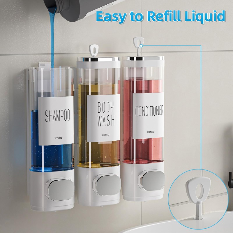 VITVITI Shampoo and Conditioner Dispenser for Shower Wall, Shower Soap