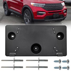 GZVKE Front Bumper License Plate Frame Mounting Bracket Tag Holder Fits for Ford Explorer 2020 2021 2022 2023 2024 Replace LB5Z17A385AA FO1068182 (Not Fit ST & Timberline)