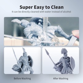 ANYCUBIC 3D Printer Resin, Water Washable Resin, No Need Extra Alcohol and Easy to Clean, Fast Curing, Low Odor, Wide Compatibility for All LCD Resin 3D Printers (Black, 1kg)