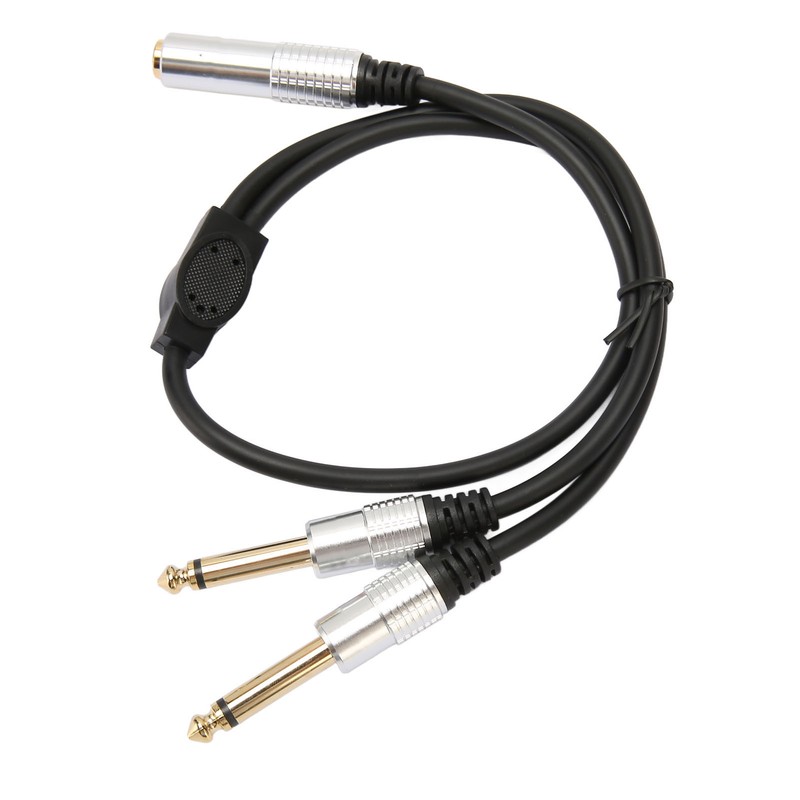 6.35mm Splitter Cable Female to Dual Male Gold Plated Plug