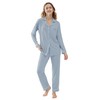 Joyaria Women's Long Soft Bamboo Pyjamas with Button Placket Long