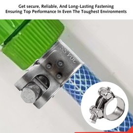 4 Pcs Hose Clamps Stainless Steel Heavy Duty T-Bolt Mini Fuel Line Pipe Clips 23Mm-25Mm Optional Size for Plumbing