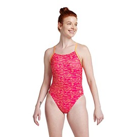 Speedo 80017790070834 Printed Double Lace Back 1 Pc Beach You to IT- Post IT Pink 34