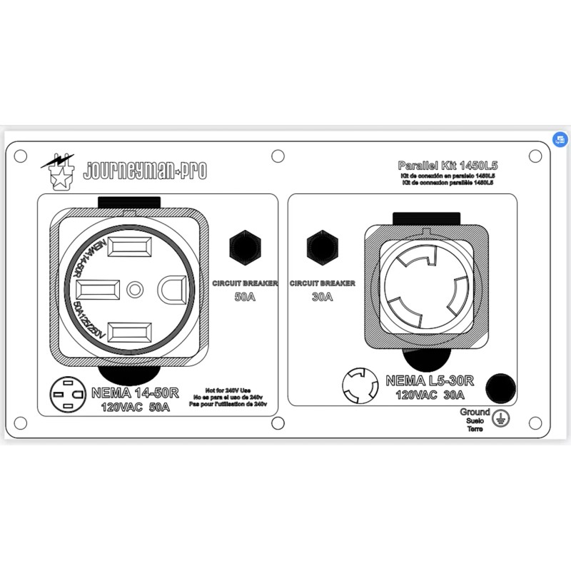 JOURNEYMAN PRO RV 30A 50A Amp Inverter Generator Parallel Companion
