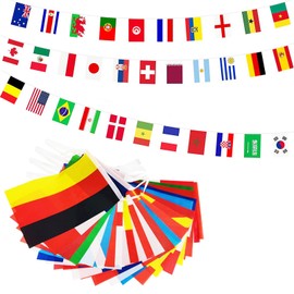 International Flags of the World String Flags Bunting Banner 13M with 50 Country Flags,Commonwealth Games Flags,World Cup Olympics Flags,International World Flag Party Decorations for Garden,Bar