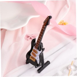 NOLITOY Mini Electric Guitar Model Black Miniature Guitarra Decor with Box for Birthday Parties Home Office Music Rooms Unique Present for Musicians