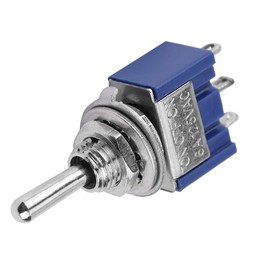 10Pcs Momentary Rocker Toggle, Industrial Switches Toggle Switches Switch 3-Position 3-Pin ON-OFF-ON 6A 125VAC DPDT Flick Metal Waterproof Cap Knob