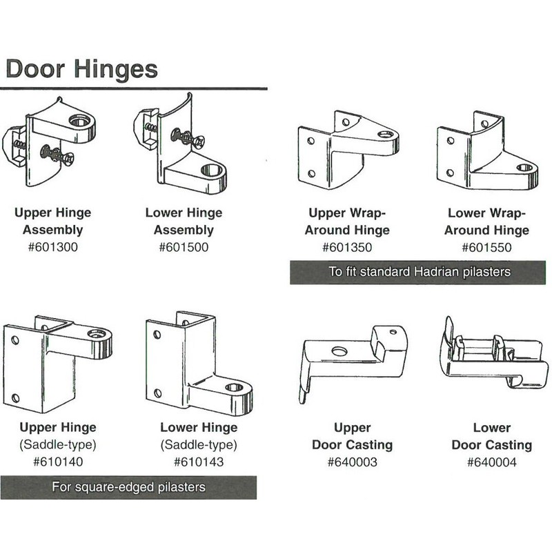 Hadrian 601500 Lower Hinge Assembly - Replacement Toilet Partition Part