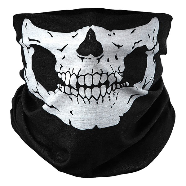 BlackNugget® Crâne Squelette Crane costume d'Halloween multifonctionnel tube masque cou tempête fonctionnel