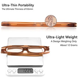 LOOKWORLD 4 Pack Blue Light Blocking Folding Reading Glasses for Men and Women Lightweight Thin Mini Small Portable Compact Reading Glasses (4 Pairs Mixed Colors, 1.5)