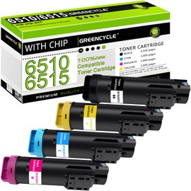 greencycle Workcentre 6515 Phaser 6510 High Capacity Toner Cartridges 4PK Set (106R03480 106R03477 106R03478 106R03479) Compatible for Xerox Workcentre 6515 6515dni 6515dn Phaser 6510dni 6510n Printer