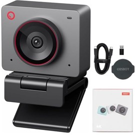 OBSBOT Meet 2 Alimentada por IA Webcam 4K, Ultra HDR, 1080p@60FPS, CMOS de 1/2", Zoom Digital 4X, Plug&Play, Micrófono Dual Incorporado, Funciona con 