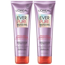 L'Oreal Paris Hair Care EverPure Sulfate Free Frizz Defy Conditioner, with Marula Oil, 2 Count (8.5 Fl; Oz each) (Packaging May Vary)