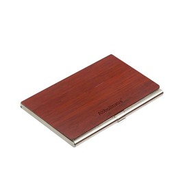 Abbolinxus Wooden Business card case, pocket wood card holder, simple combination of solid wood and metal, credit card case, suitable for both men and women (Rosewood)