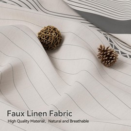 AmazerBath Shower Curtain Set, Grey Shower Curtain Striped Cloth Shower Curtain Tassel Shower Curtain Boho Shower Curtain Linen Shower Curtain with Upgraded Plastic Hooks for Bathroom, 72"x72", Gray