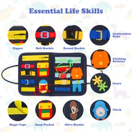 Withosent Busy Board für Kleinkinder 4-Schichten, Activity Board Tragbar Montessori Spielzeug Baby Sensory Board ab 3 4 Jahre Mädchen Junge, Grundkenntnisse Erlernen