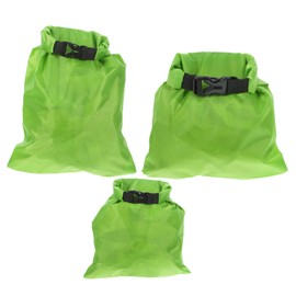 GRIRIW 3Pcs Dry Bag Set Lightweight Storage Pouches for Camping Boating Kayaking Fishing Watertight Top Closure Green
