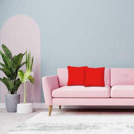 Brilliant Red Cushion Covers 45X45 - Pack of 2, Indoor Plain Decorative Pillows for Bed Sofa Couch 18 inches, Red, 502-0047