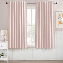 UHITECH Pink Curtains 63 Inch Length for Living Room/Bedroom/Nursery Curtain Blackout Rod Pocket Modern Farmhouse Thermal for Window Room Darkening Drapes