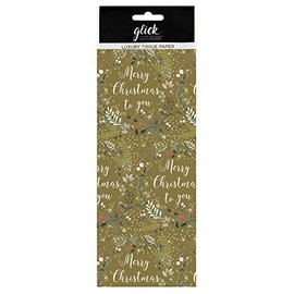 SD Christmas Wreath Gold - Merry Christmas to You Glick Printed Tissue Paper x 4 Sheets 50 x 70 c