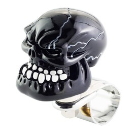 Mavota Skull Steering Wheel Spinner Knob Decoration Easy Rider Steering Wheel Knob for Trunk/Bus/Sedan/SUV/Ship Or More, Black