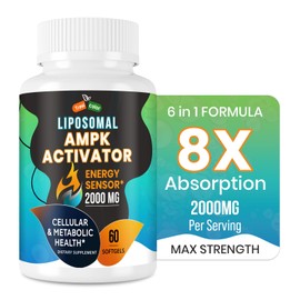 AMPK Activator Supplement 2000mg- Liposomal Technology - High Absorption Berberine, DIM, Resveratrol, Quercetin, Milk Thistle, Cinnamon- 60 Softgels for Energy & Cellular Support