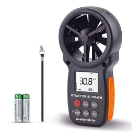 BTMETER Digital Anemometer, Wind Anemometer, Barometer, BT-100WM Pressure Gauge, Simultaneous Measurement of Wind Speed & Temperature, Wind Velocity & Temperature Measurement, Simple