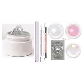 BISHENGYF 3D-Nagelgel und Chrom-Nagelpuder-Set: 30 g starkes 3D-Sculpting-Nagelgel, Moonlight Glazed Gold Chrome Nagelpuder für 5D-Formung, DIY-Nagelkunst-Design-Dekoration