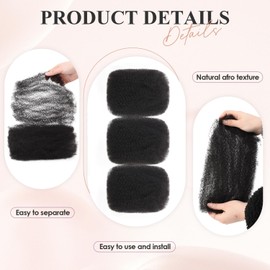JIAJIA Teresa Afro Kinkys - Cabello Humano A Granel Para Trenzas Giros Y Rastas Cabello Humano Afro Rizado Natural Y Suave A Granel Se Puede Teñir Y Decolorar(30 G/Paquete)