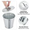 Tangseajiao Mini Galvanized Trash Can with Lid, Mini Wastebasket Small