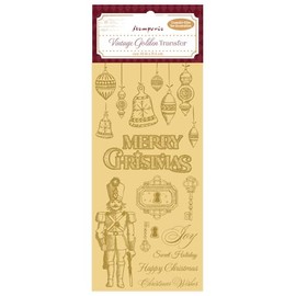 Stamperia - Vintage Golden Transfer for Scrapbooking, Albums, Card Making, Bullet Journalling and More, Golden Foil Transfer for Decoration, Easy to Apply (Merry Christmas)