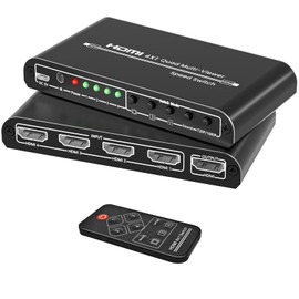 Ozvavzk 4K HDMI Switch, HDMI Switch 4 in 1 Out Support 4K/3D/HDR, HDMi Switch with Remote Control, for Firestick TV, Ultra HD TV, etc