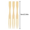 NILLOS Bamboo Forks, 100 Pcs Food Dessert Two Prongs Mini