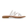 CUSHIONAIRE Women's Tonya Studded slide sandal with Memory Foam, Clear,