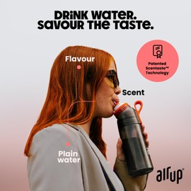 AIR UP® water bottle Gen2 original starter set with pods in 5 flavours I 600ml drinking bottle with sugar-free flavouring I dishwasher-safe, BPA-free I in Poppy Red