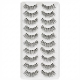 LZM 14mm False Lashes Lashes Wispy False Eye Lashes Soft and Long Eyelashes Beginner(07)