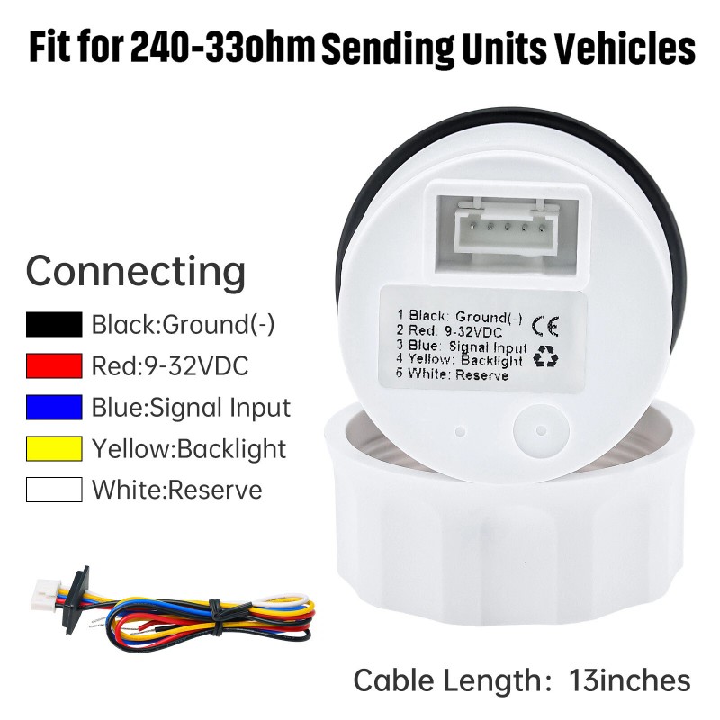 MAIMEIMI 52mm Boat Fuel Level Gauge 240-33ohms with Fuel Float